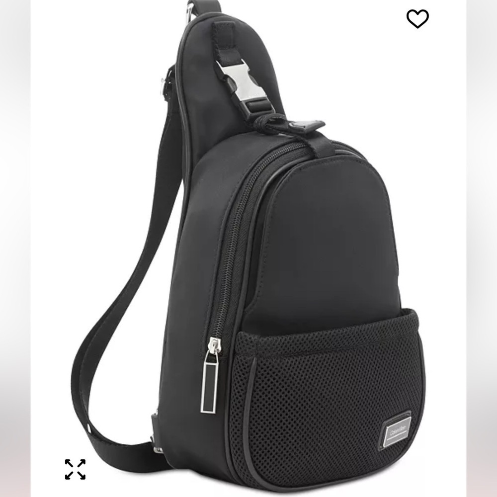 NEW CALVIN KLEIN JESSIE NYLON SLING BAG BACKPACK GREY - Picture 10 of 12
